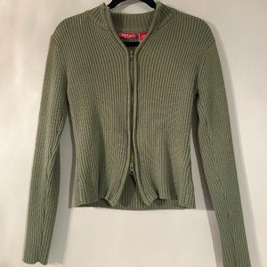 Zip Up Green Sweater